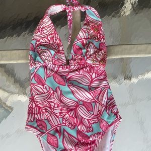 Vix Gorgeous turquoise and pink bathing suit